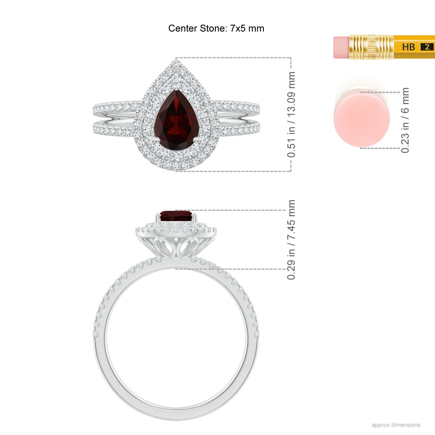 A - Garnet / 1.27 CT / 14 KT White Gold