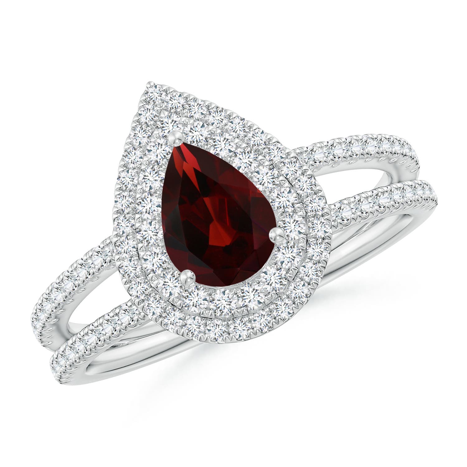 AA - Garnet / 1.27 CT / 14 KT White Gold