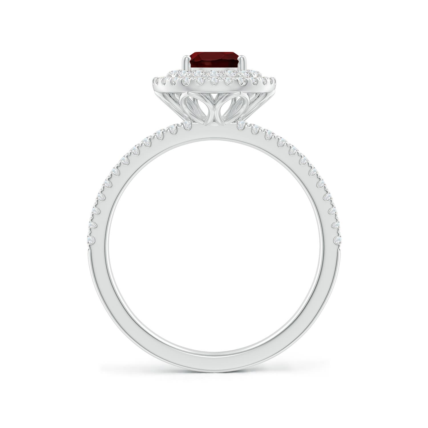 AA - Garnet / 1.27 CT / 14 KT White Gold