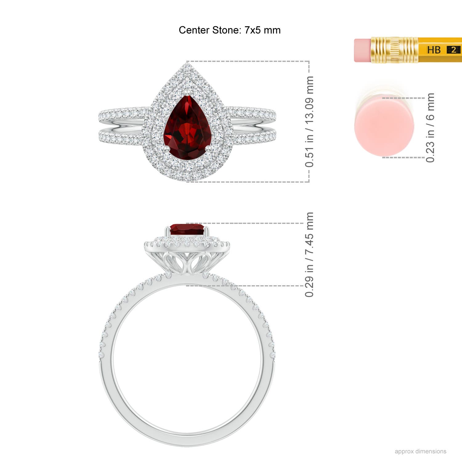 AAA - Garnet / 1.27 CT / 14 KT White Gold