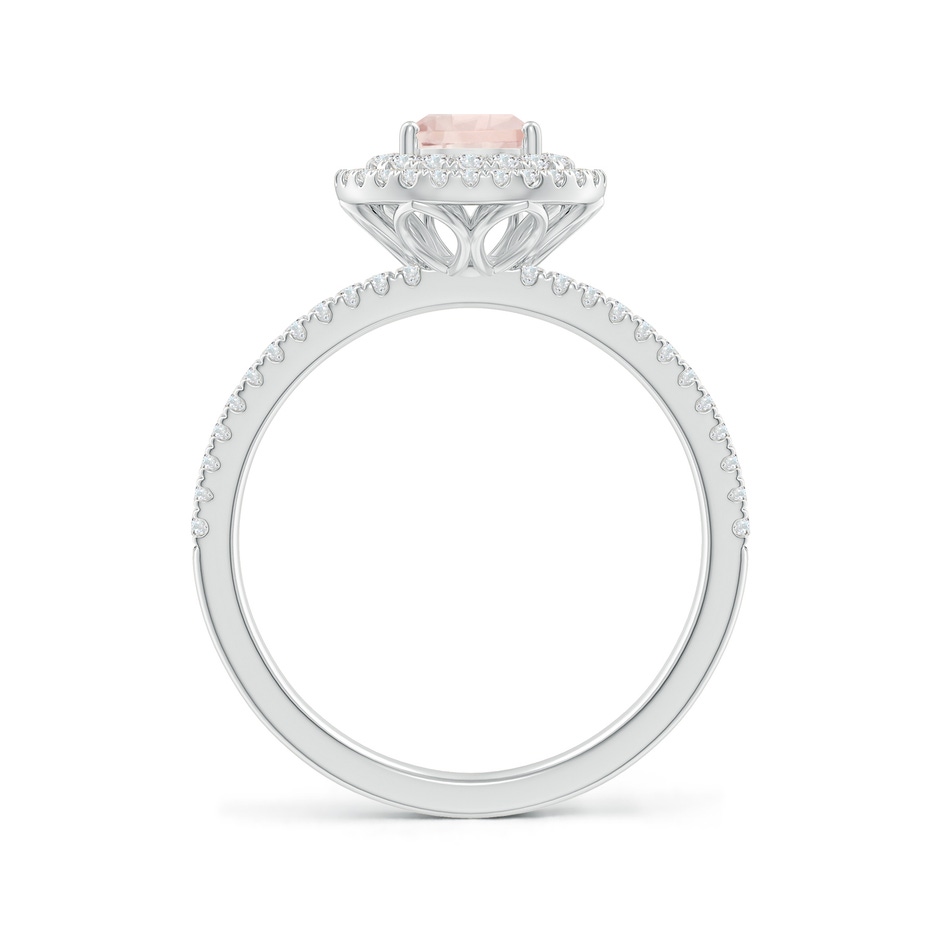 7x5mm A Split Shank Pear Morganite and Diamond Double Halo Ring in 10K White Gold side-1