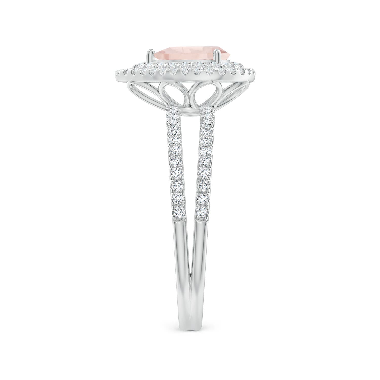 A - Morganite / 1.02 CT / 14 KT White Gold