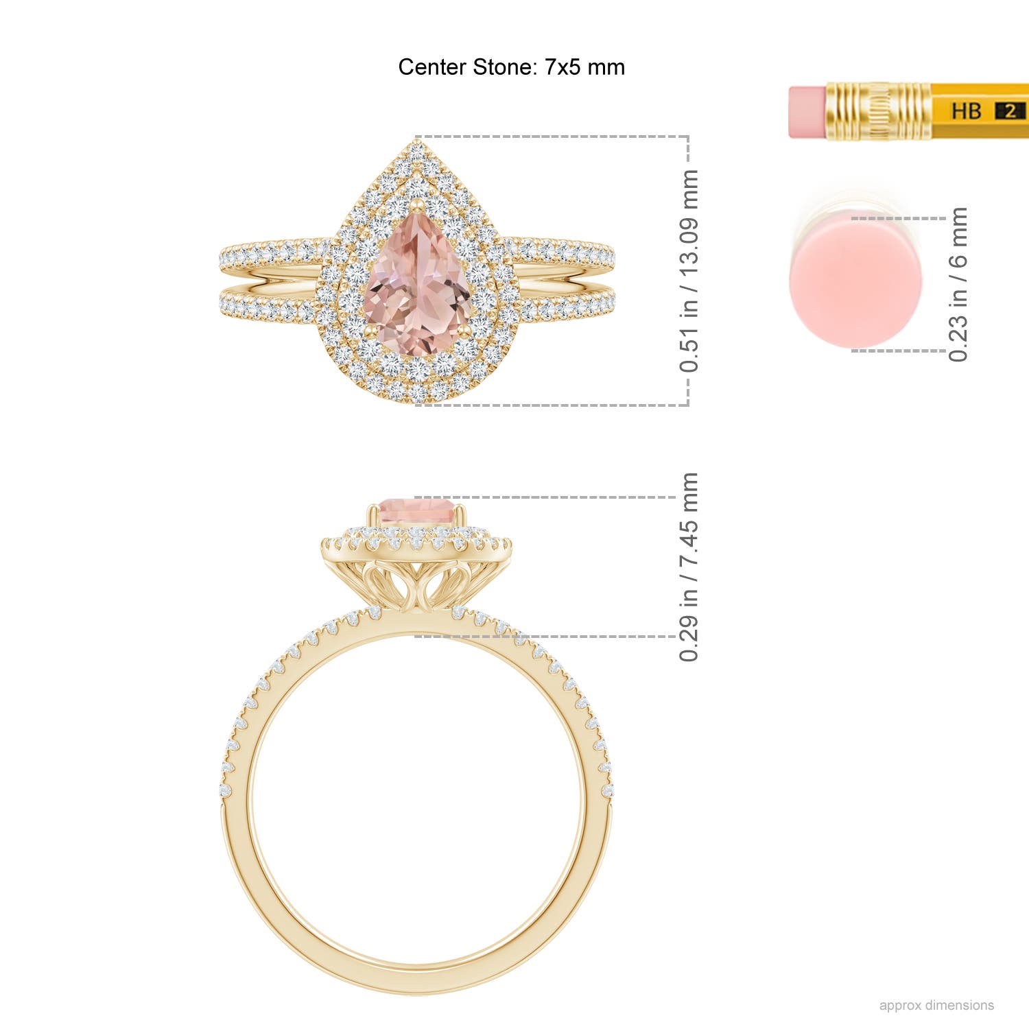 AAA - Morganite / 1.02 CT / 14 KT Yellow Gold