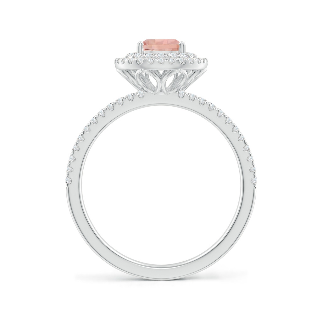 7x5mm AAAA Split Shank Pear Morganite and Diamond Double Halo Ring in White Gold - side_1