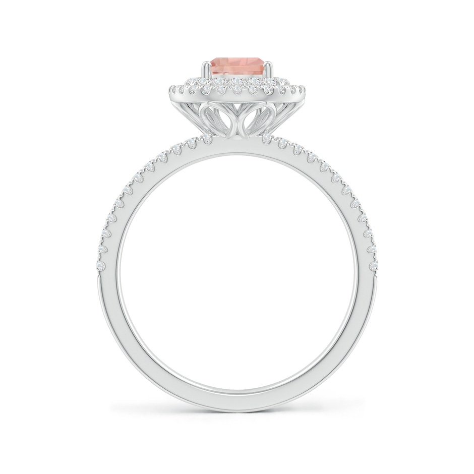 7x5mm AAAA Split Shank Pear Morganite and Diamond Double Halo Ring in White Gold side-1