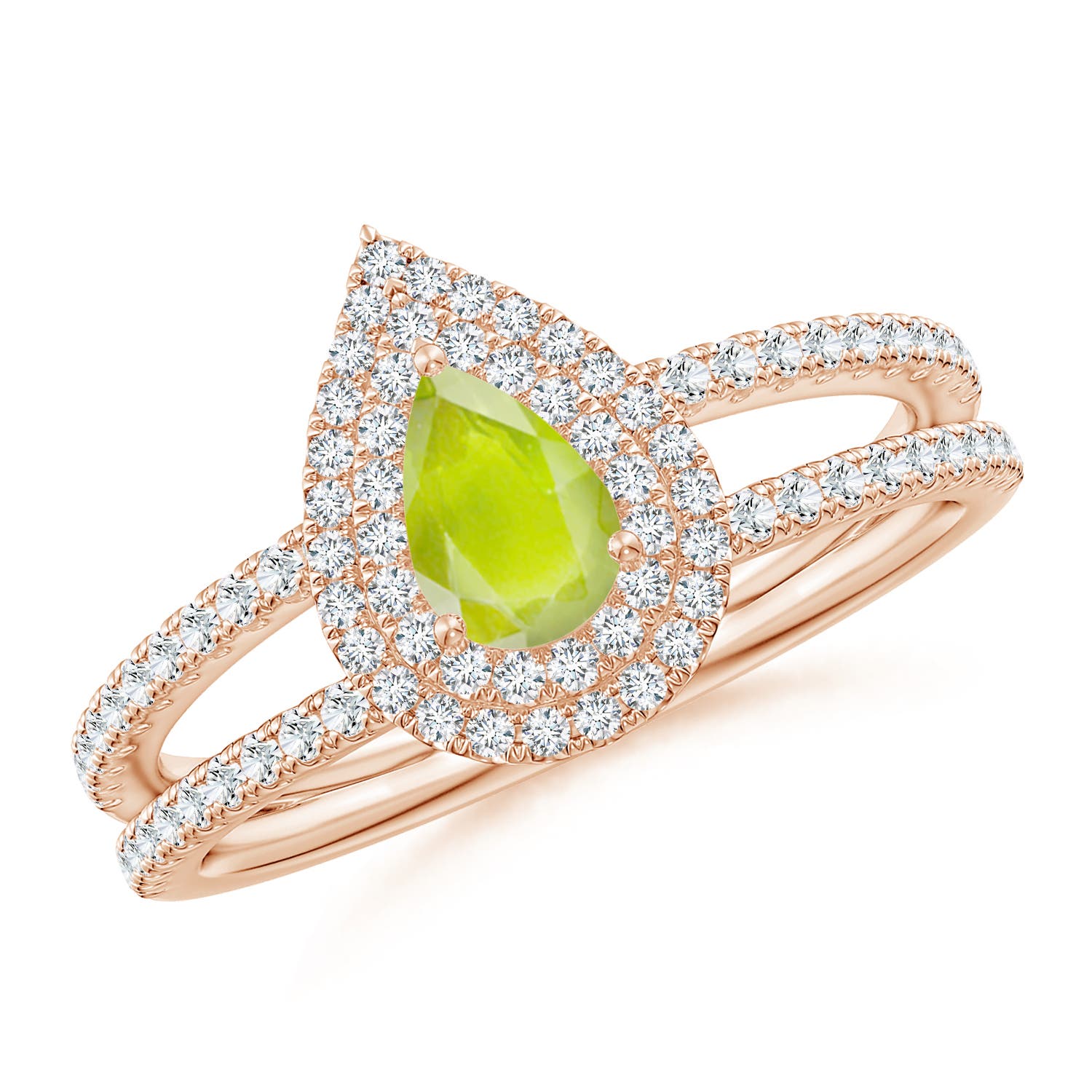 A - Peridot / 0.81 CT / 14 KT Rose Gold