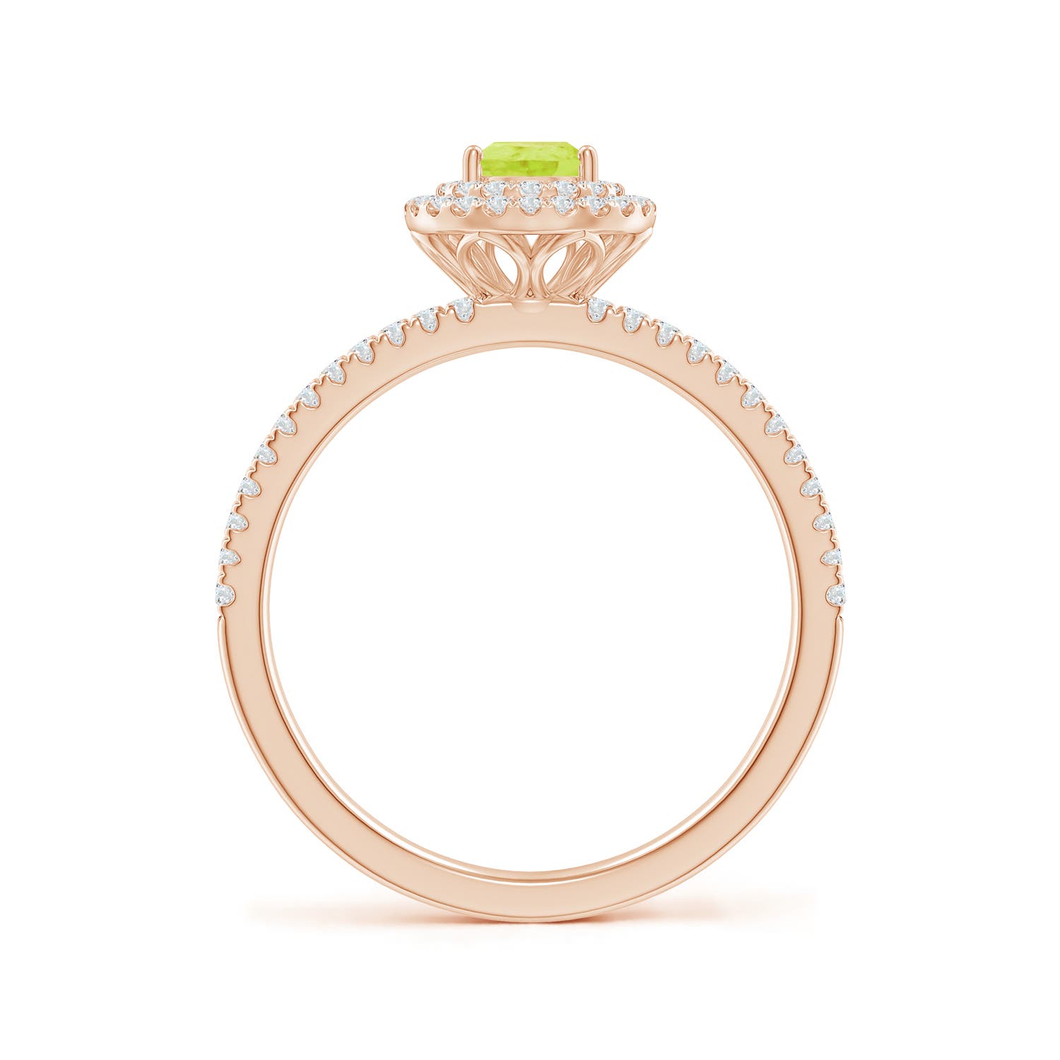 A - Peridot / 0.81 CT / 14 KT Rose Gold