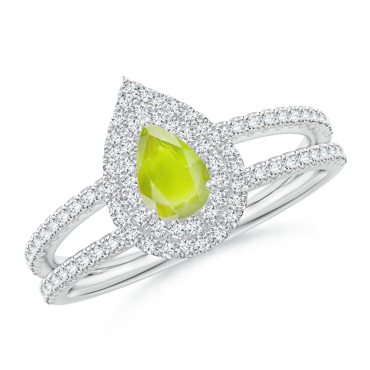 A - Peridot / 0.81 CT / 14 KT White Gold