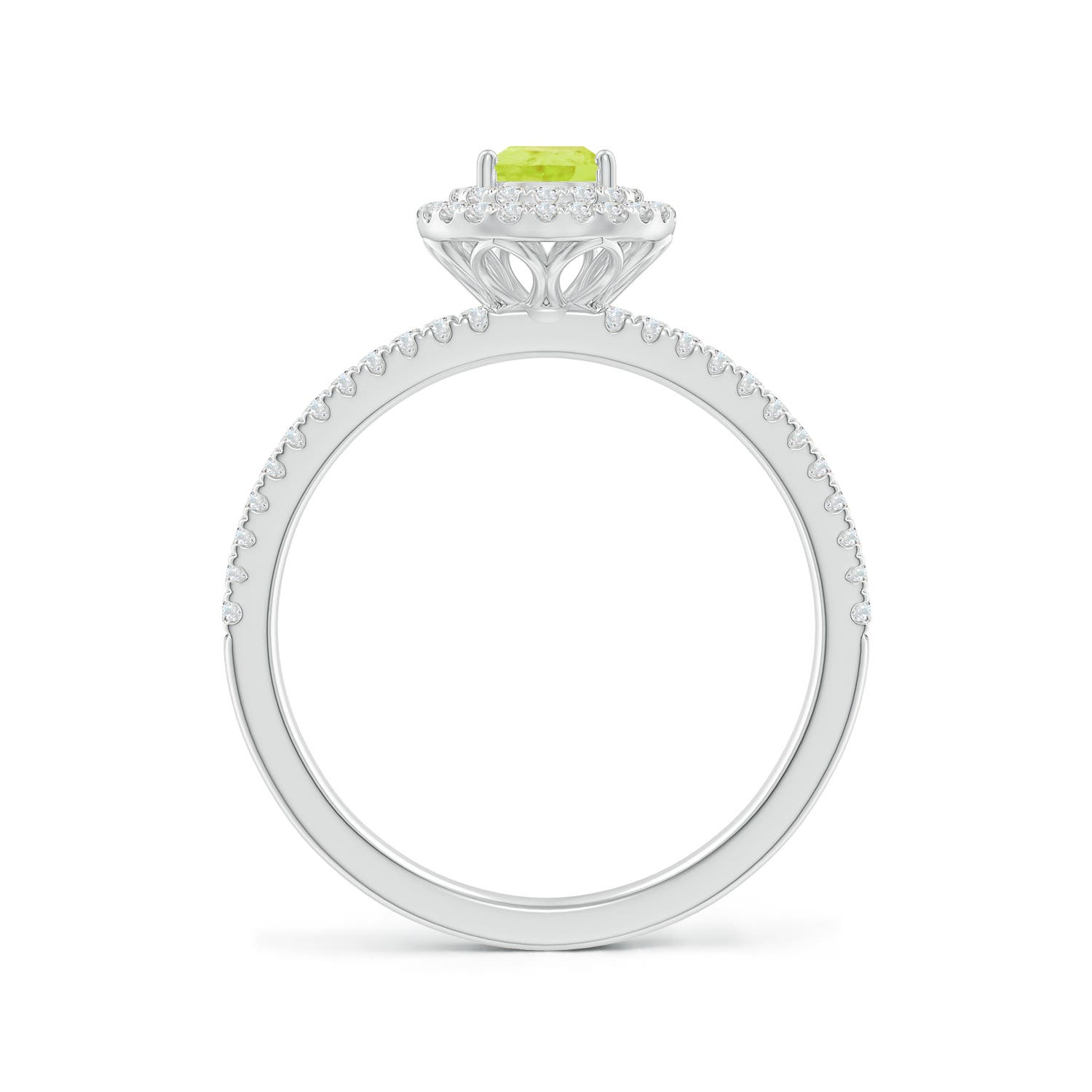 A - Peridot / 0.81 CT / 14 KT White Gold