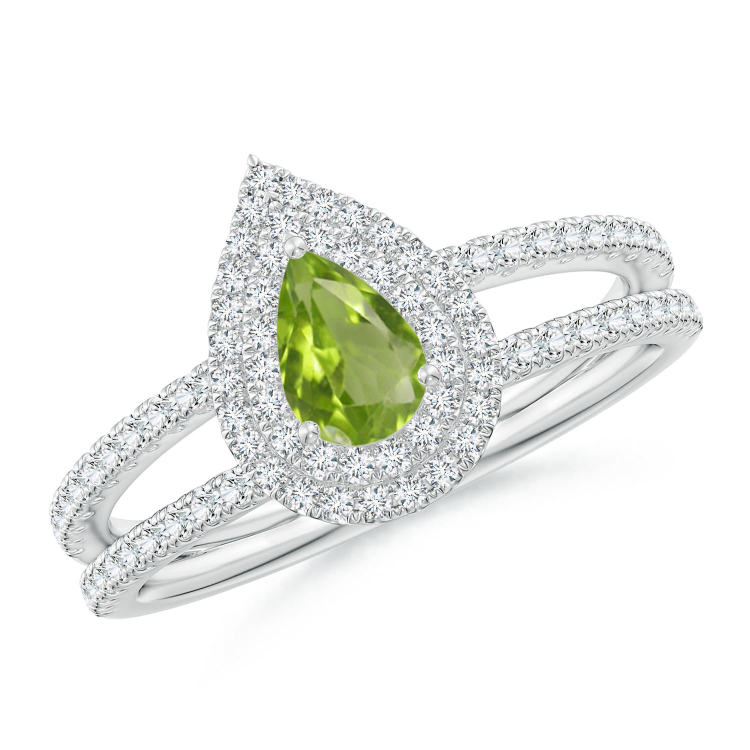 AA - Peridot / 0.81 CT / 14 KT White Gold