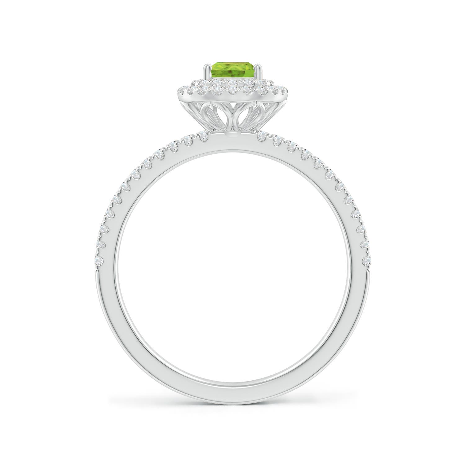 AA - Peridot / 0.81 CT / 14 KT White Gold