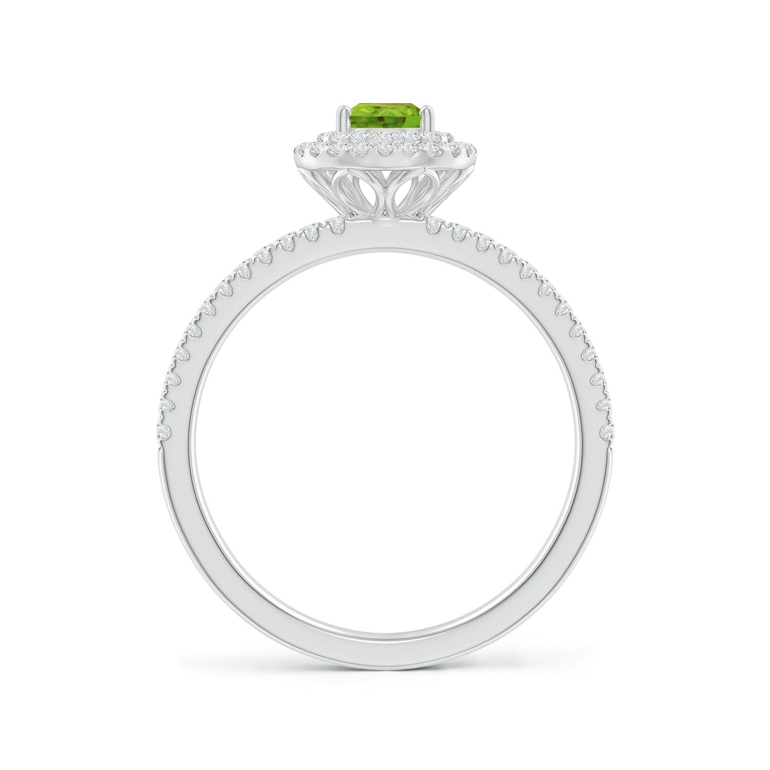 AAA - Peridot / 0.81 CT / 14 KT White Gold