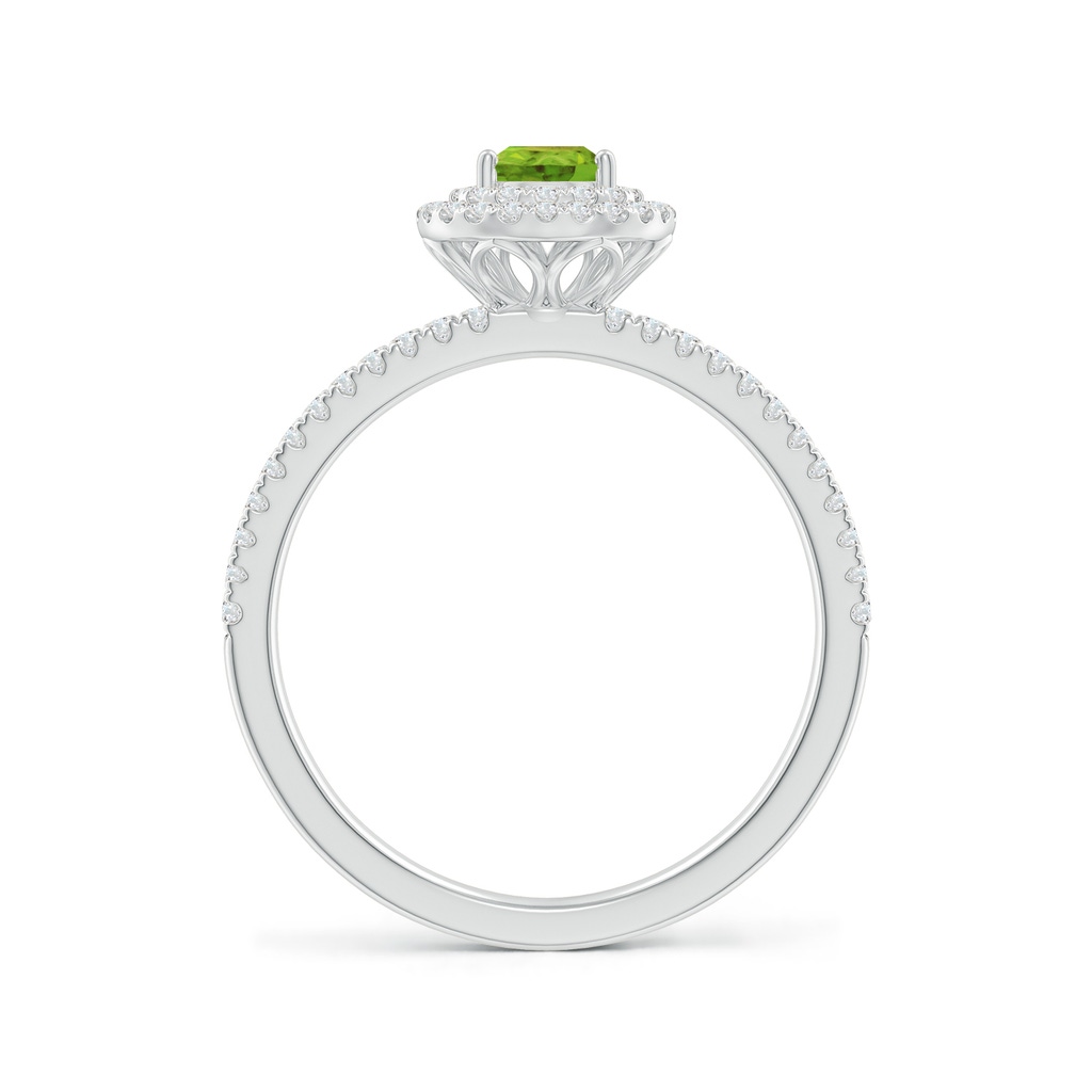 6x4mm AAA Split Shank Pear Peridot and Diamond Double Halo Ring in White Gold - side_1