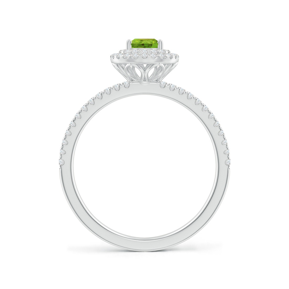 6x4mm AAA Split Shank Pear Peridot and Diamond Double Halo Ring in White Gold side-1