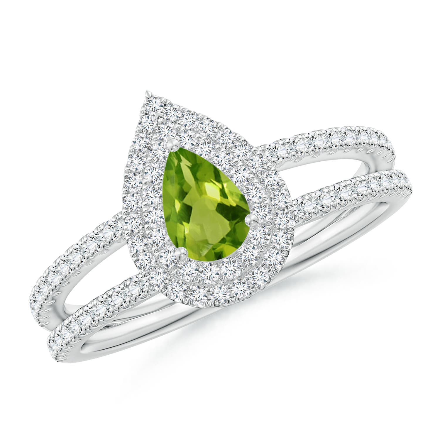 AAAA - Peridot / 0.81 CT / 14 KT White Gold