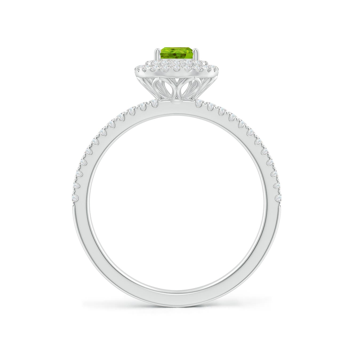 AAAA - Peridot / 0.81 CT / 14 KT White Gold