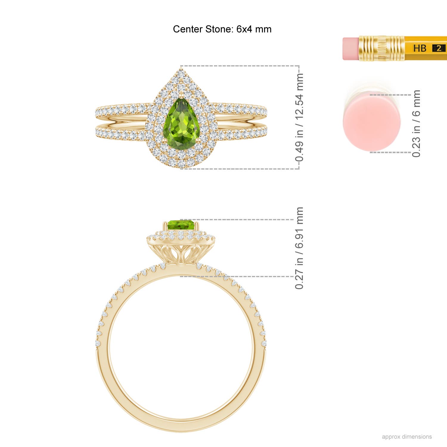 AAAA - Peridot / 0.81 CT / 14 KT Yellow Gold