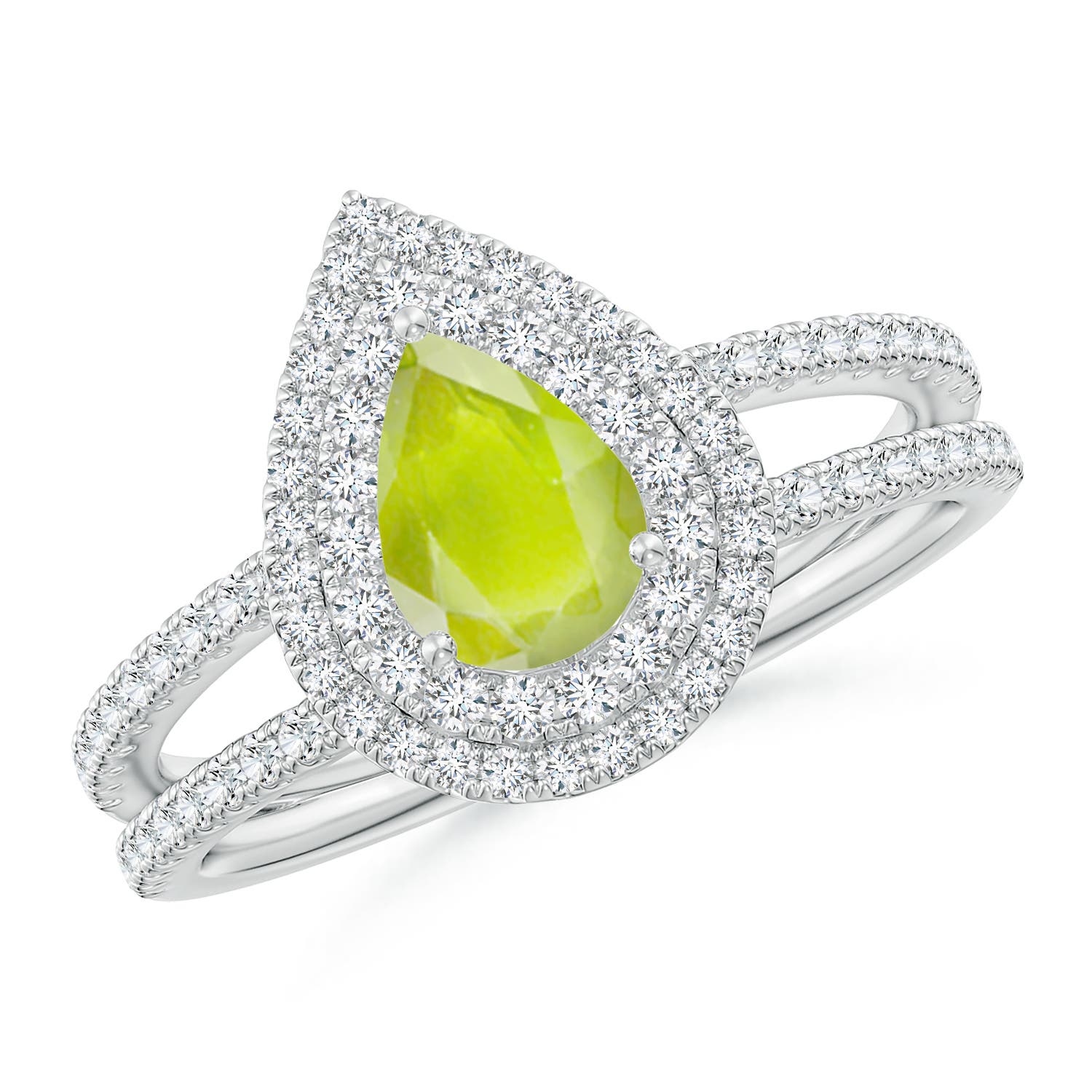 A - Peridot / 1.12 CT / 14 KT White Gold