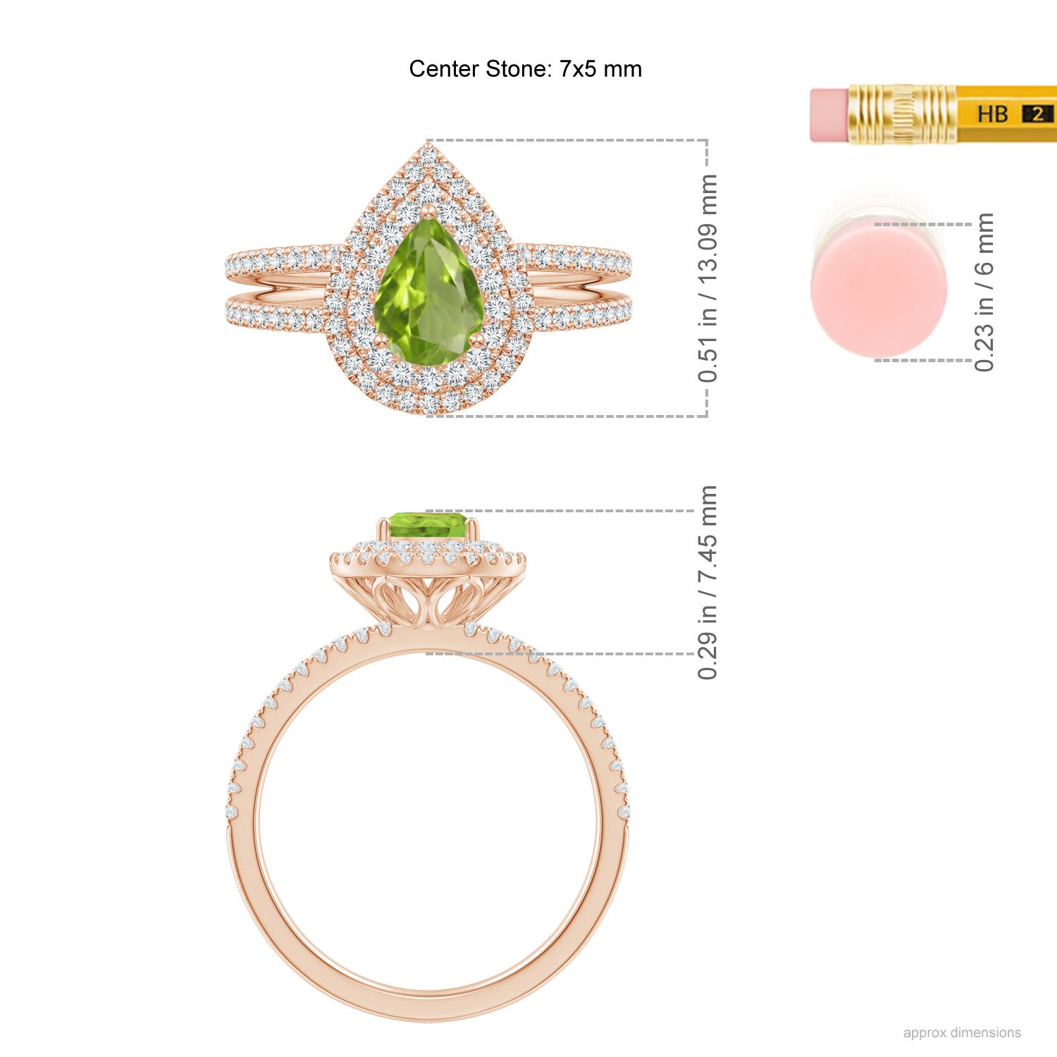 AA - Peridot / 1.12 CT / 14 KT Rose Gold