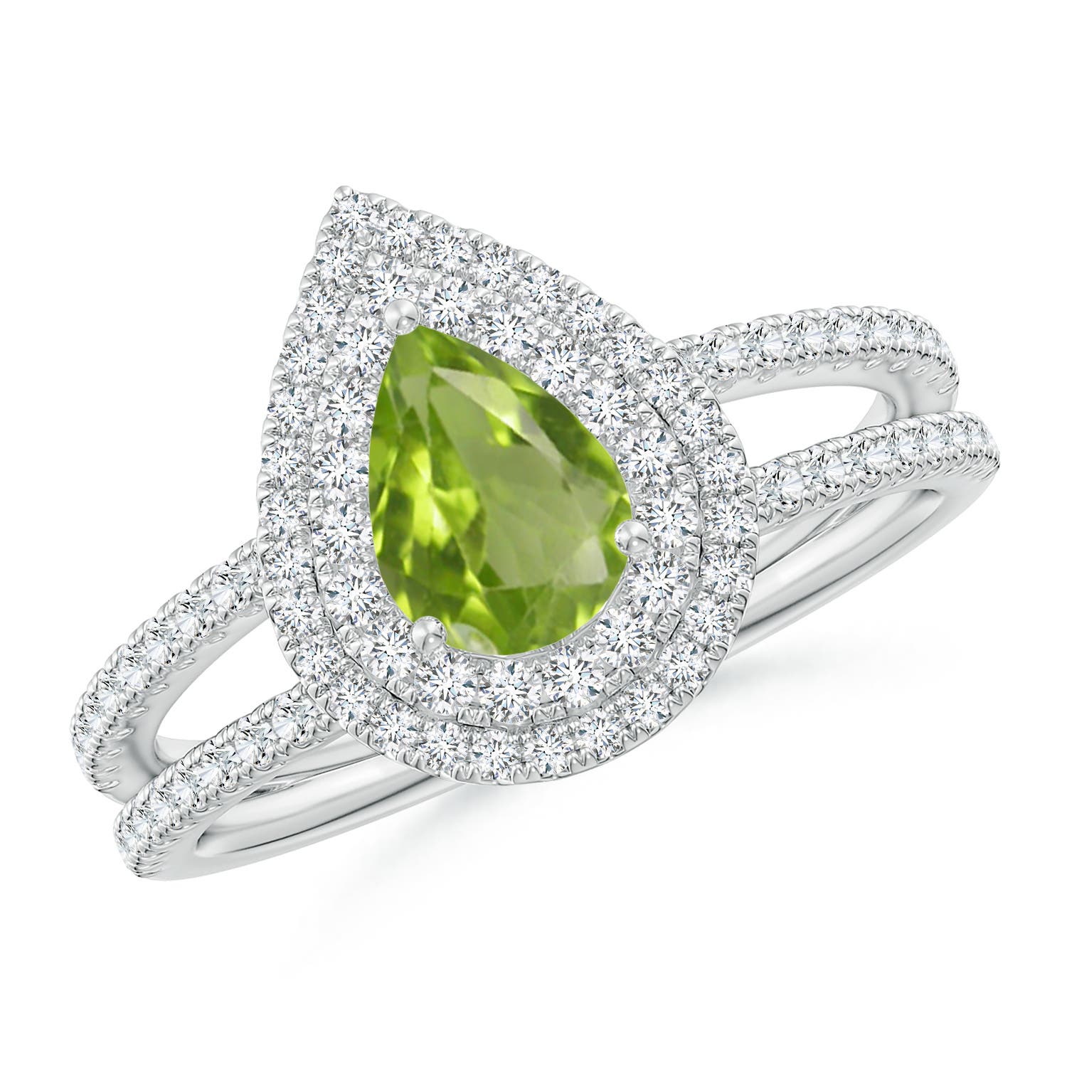 AA - Peridot / 1.12 CT / 14 KT White Gold