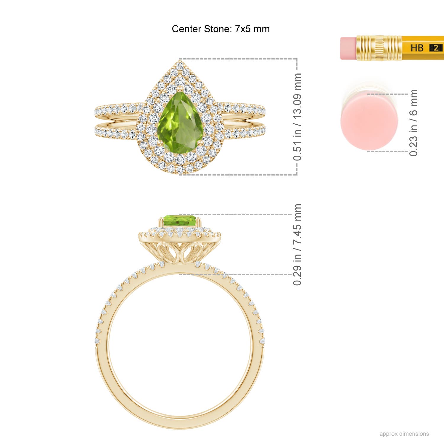 AA - Peridot / 1.12 CT / 14 KT Yellow Gold