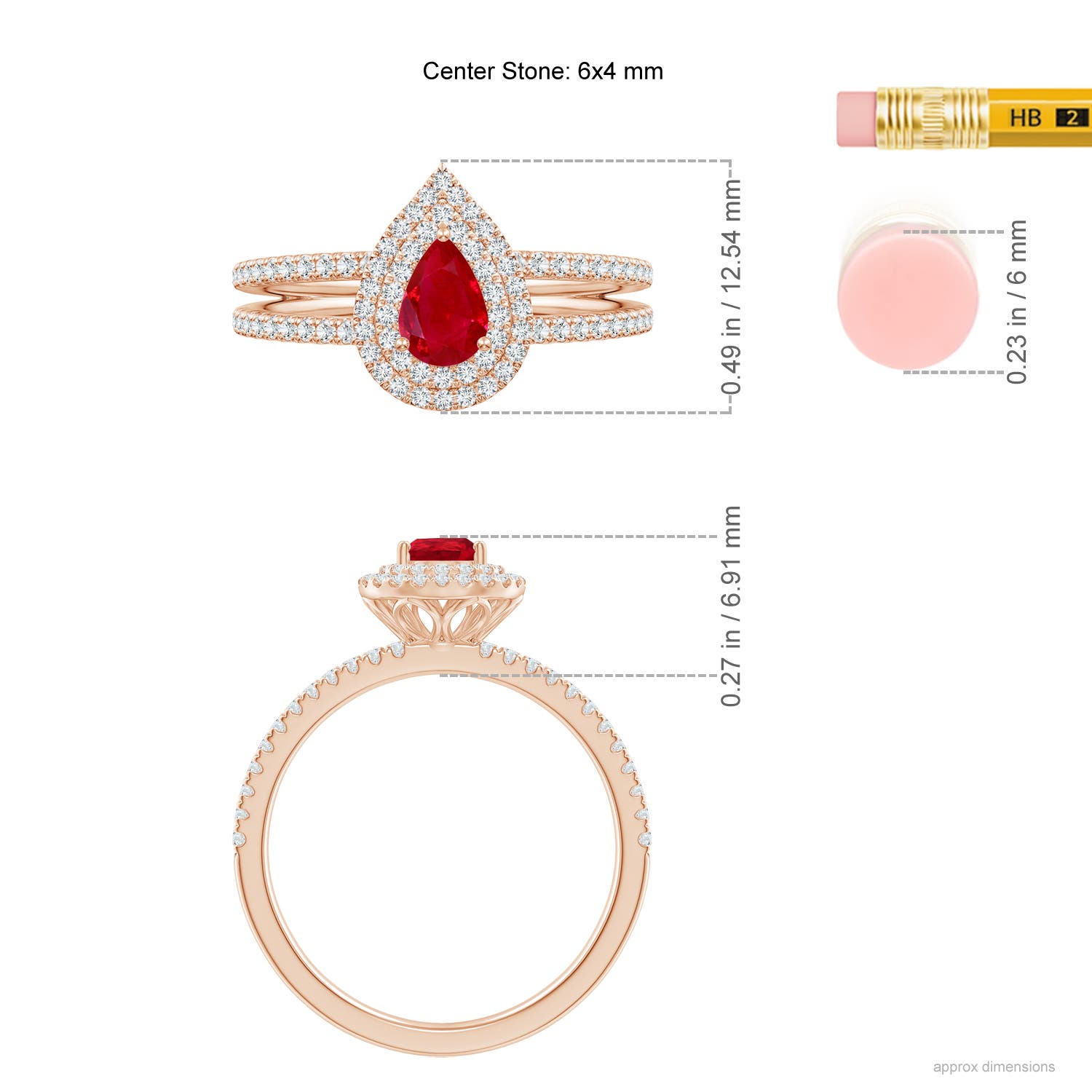 AAA - Ruby / 0.81 CT / 14 KT Rose Gold