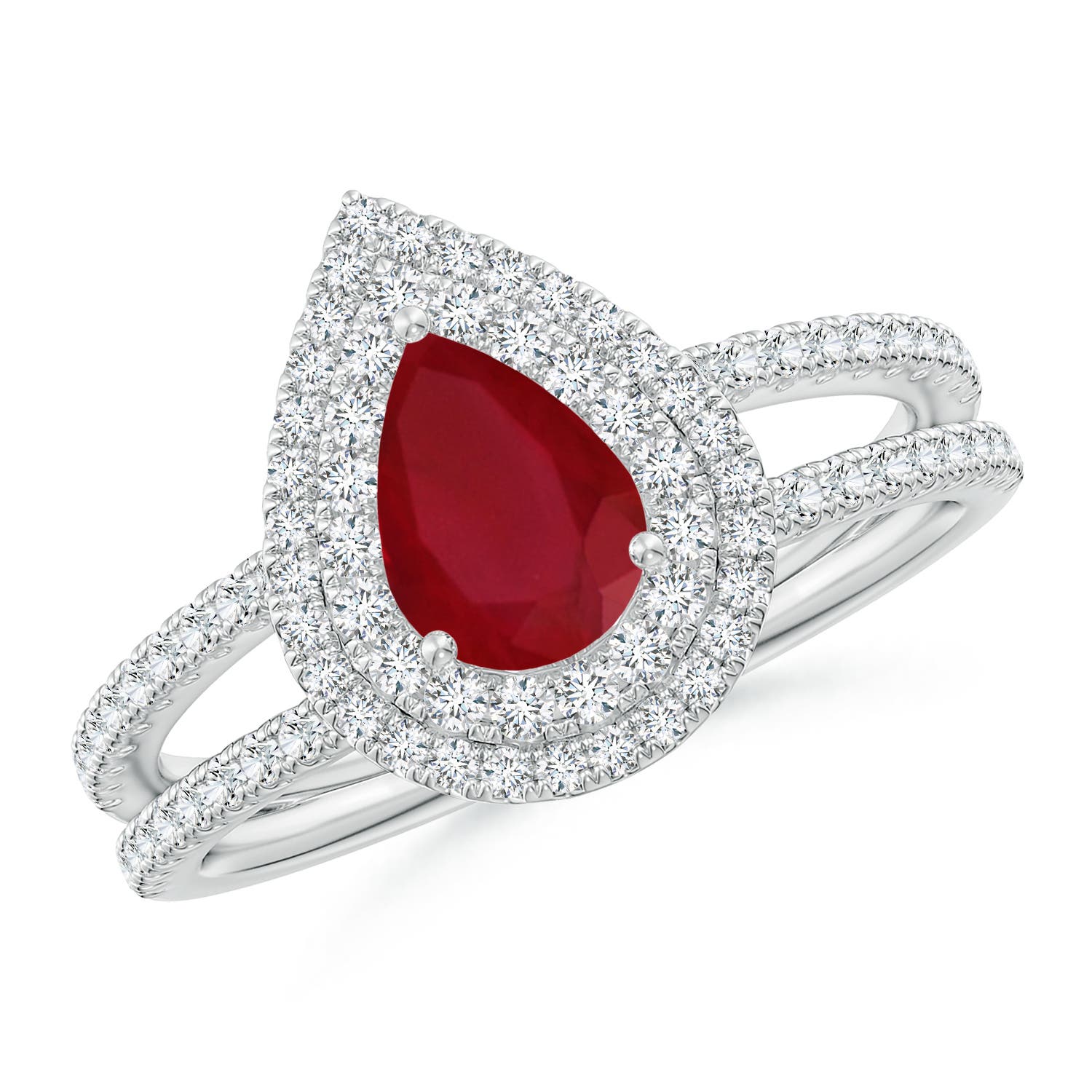 AA - Ruby / 1.22 CT / 14 KT White Gold