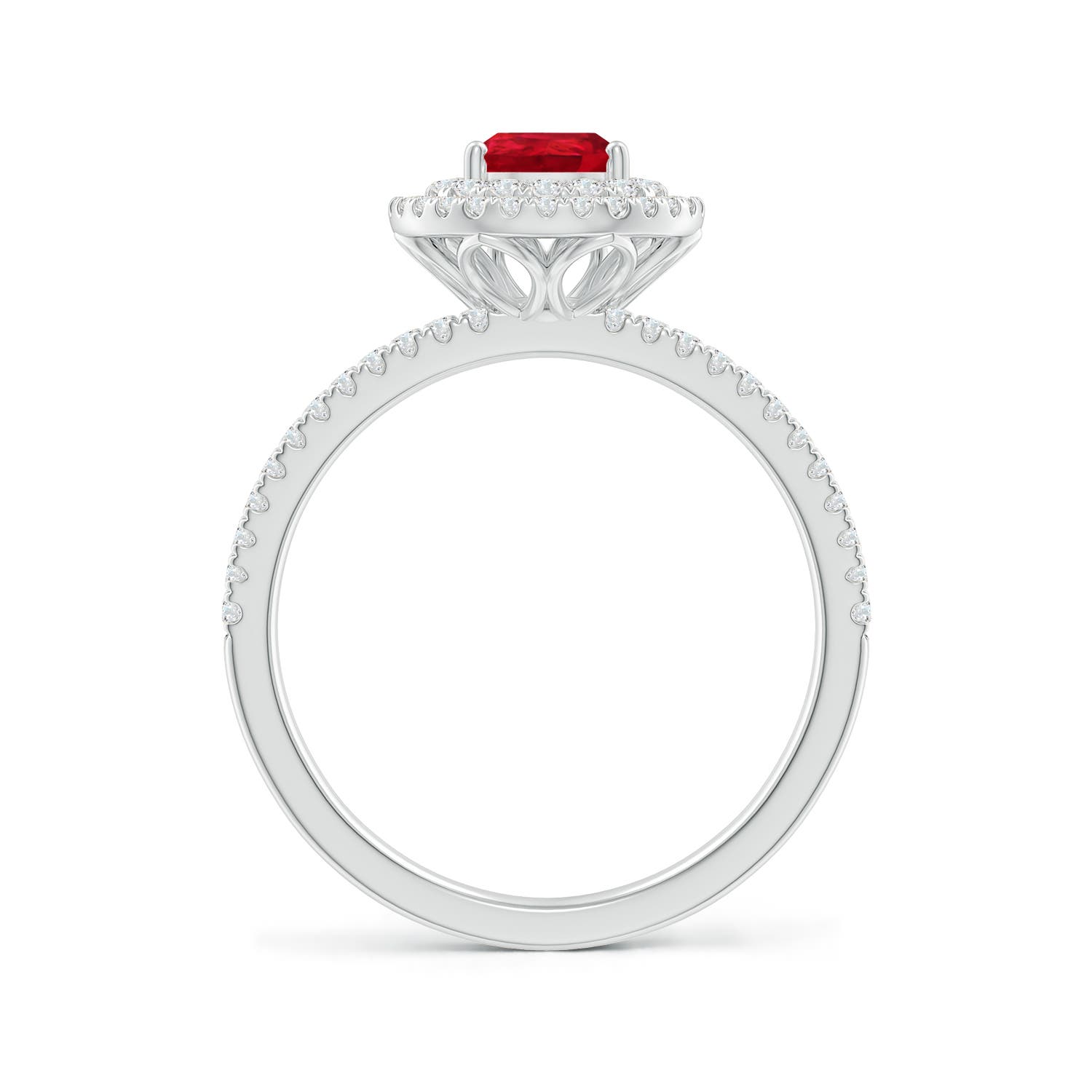 AAA - Ruby / 1.22 CT / 14 KT White Gold