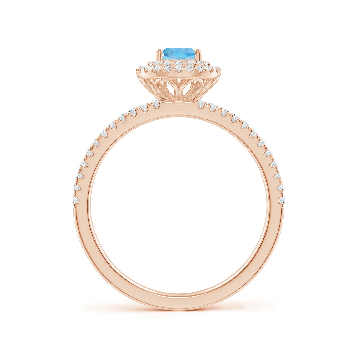 A - Swiss Blue Topaz / 0.89 CT / 14 KT Rose Gold