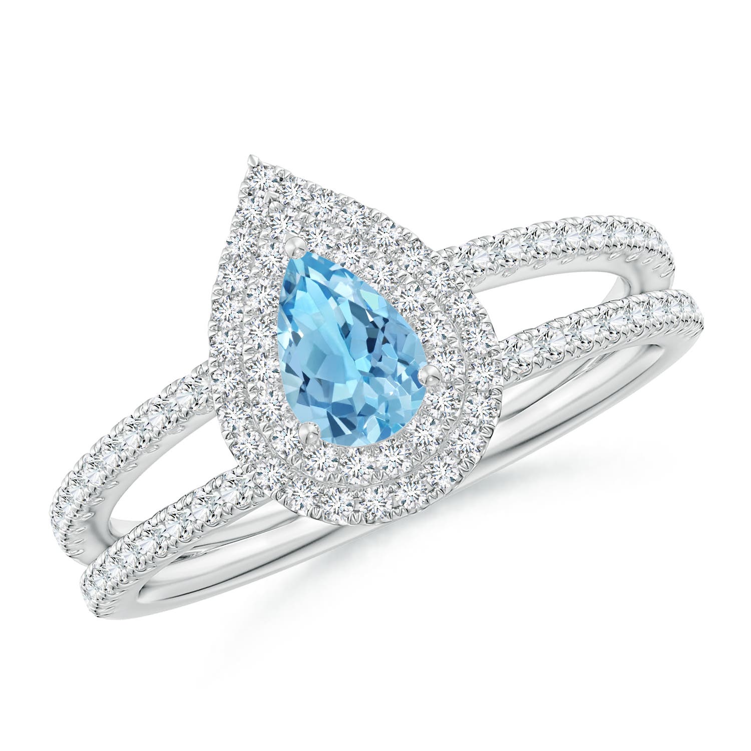 A - Swiss Blue Topaz / 0.89 CT / 14 KT White Gold