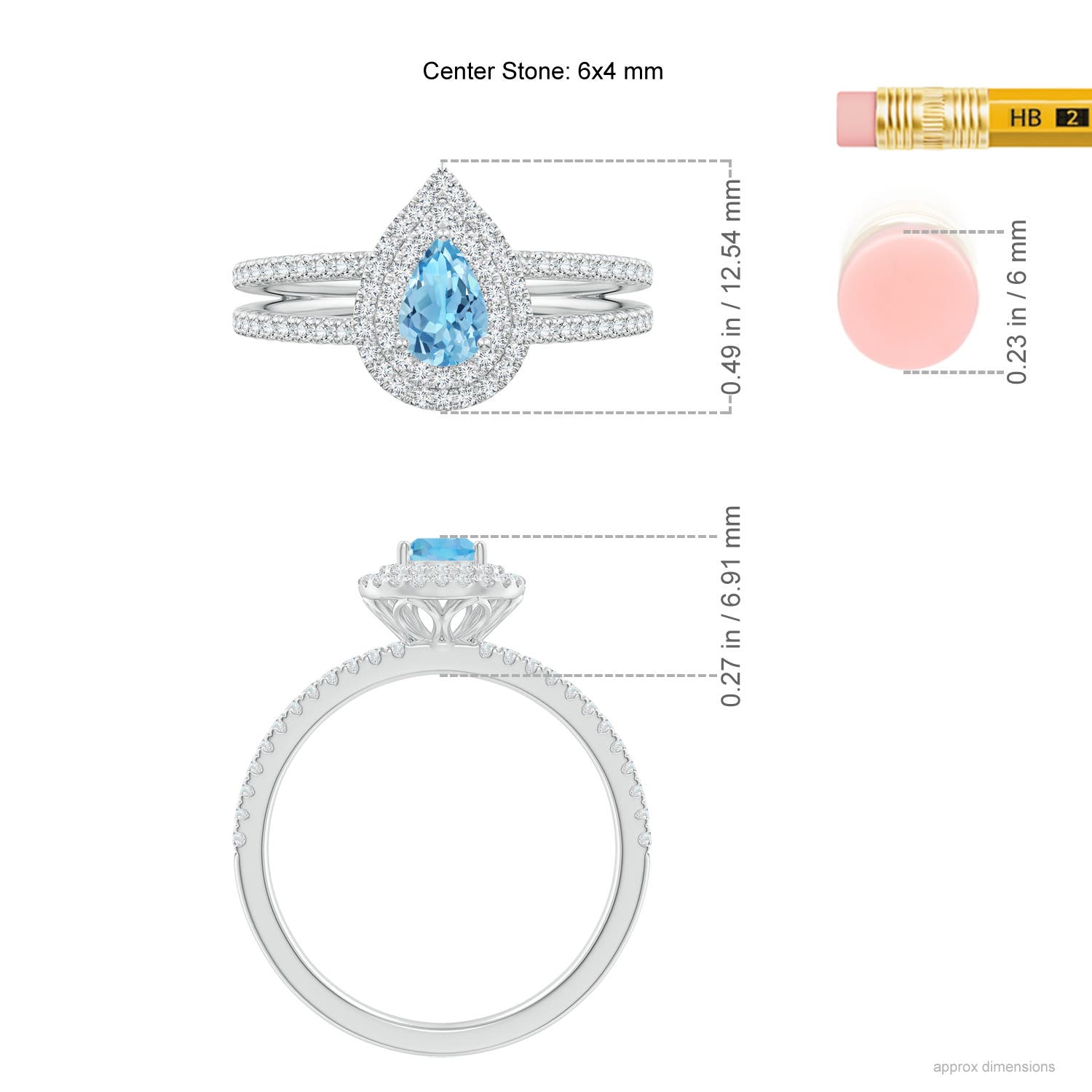 A - Swiss Blue Topaz / 0.89 CT / 14 KT White Gold