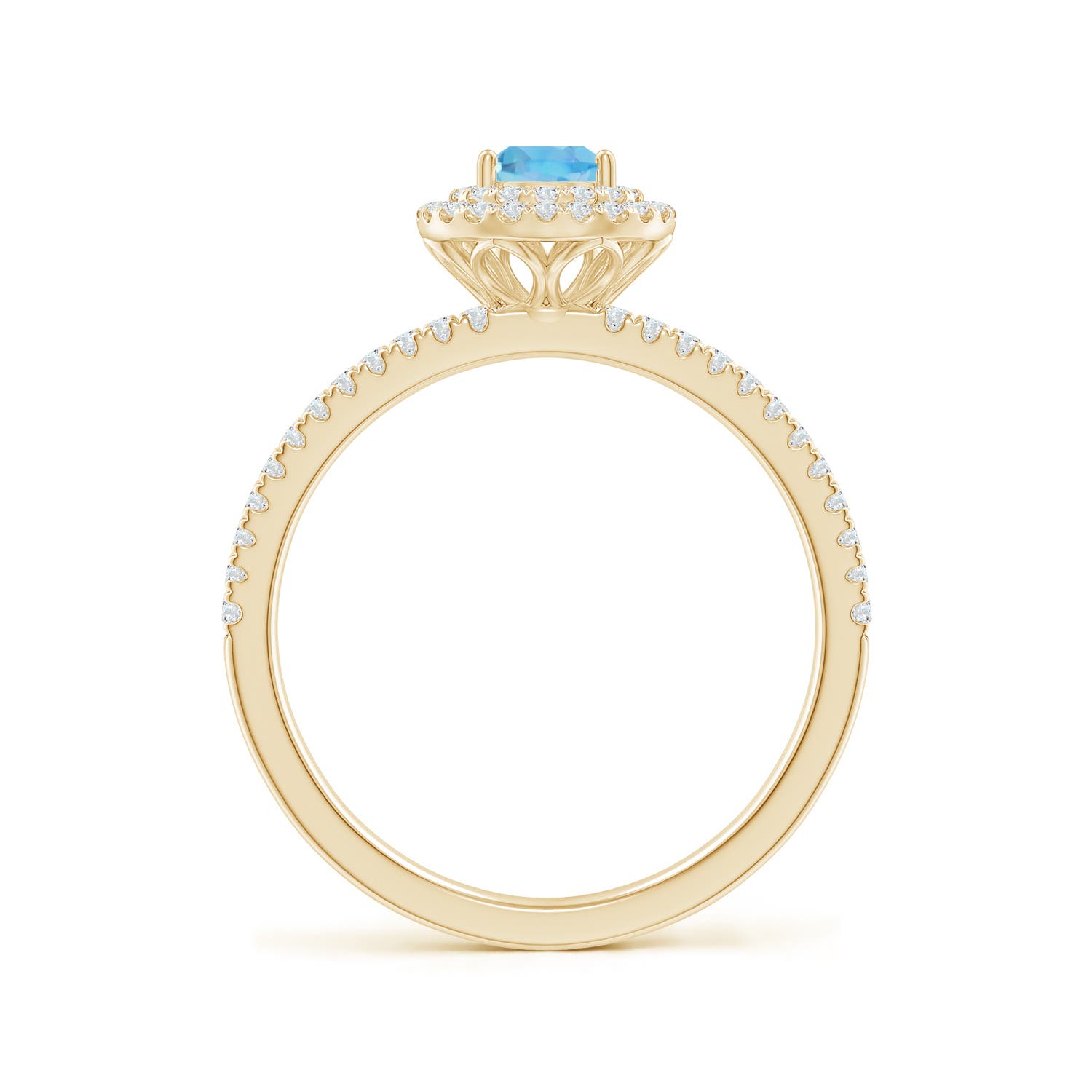 A - Swiss Blue Topaz / 0.89 CT / 14 KT Yellow Gold