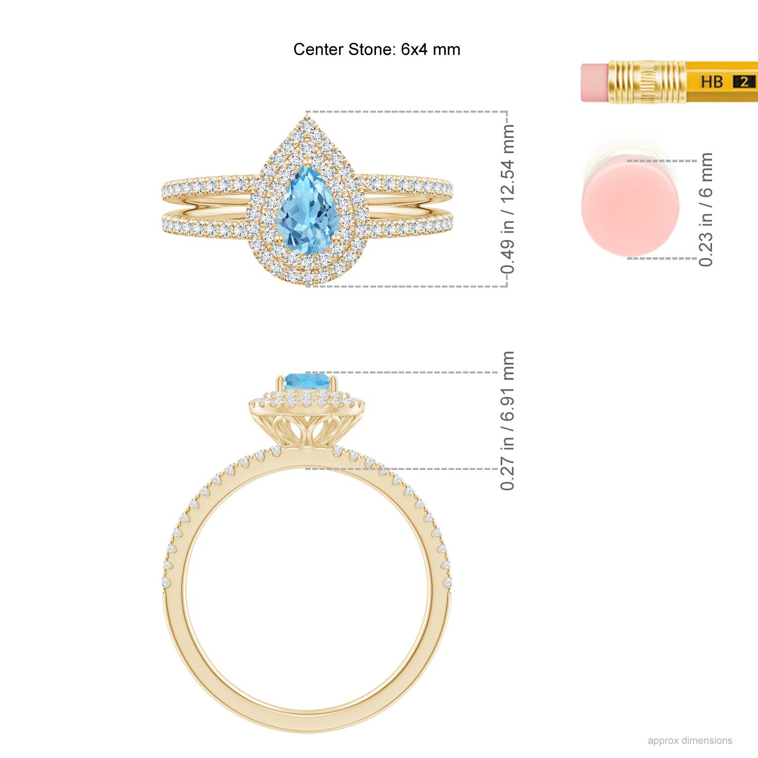 A - Swiss Blue Topaz / 0.89 CT / 14 KT Yellow Gold