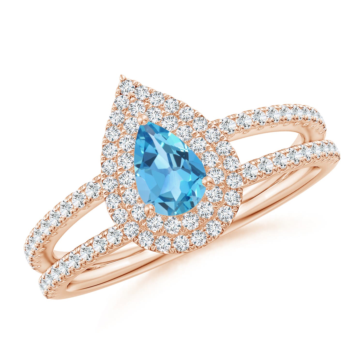 AA - Swiss Blue Topaz / 0.89 CT / 14 KT Rose Gold