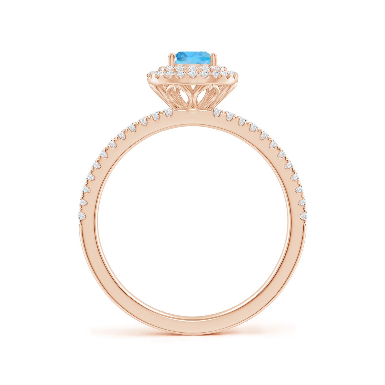 AA - Swiss Blue Topaz / 0.89 CT / 14 KT Rose Gold