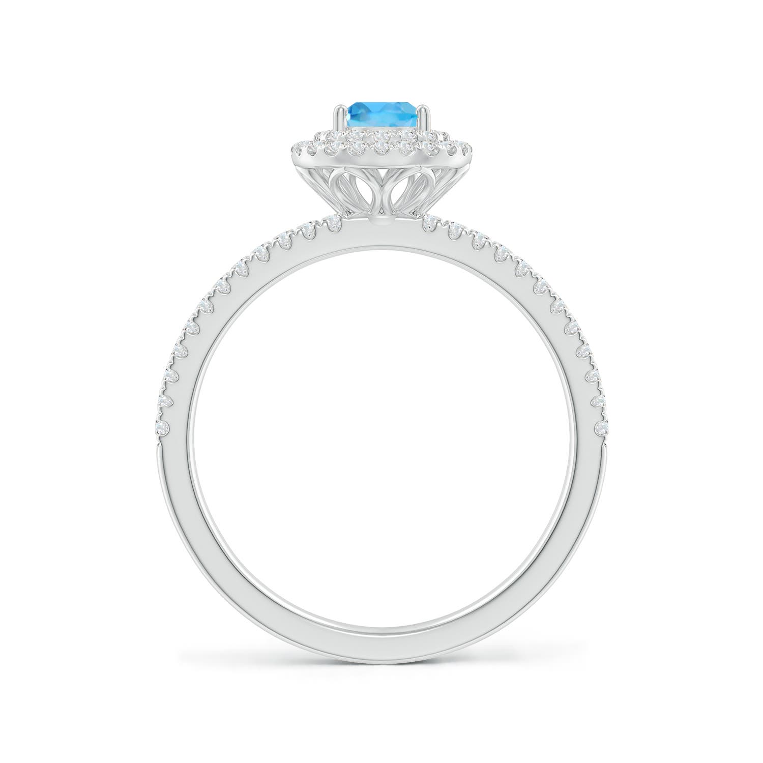 AA - Swiss Blue Topaz / 0.89 CT / 14 KT White Gold