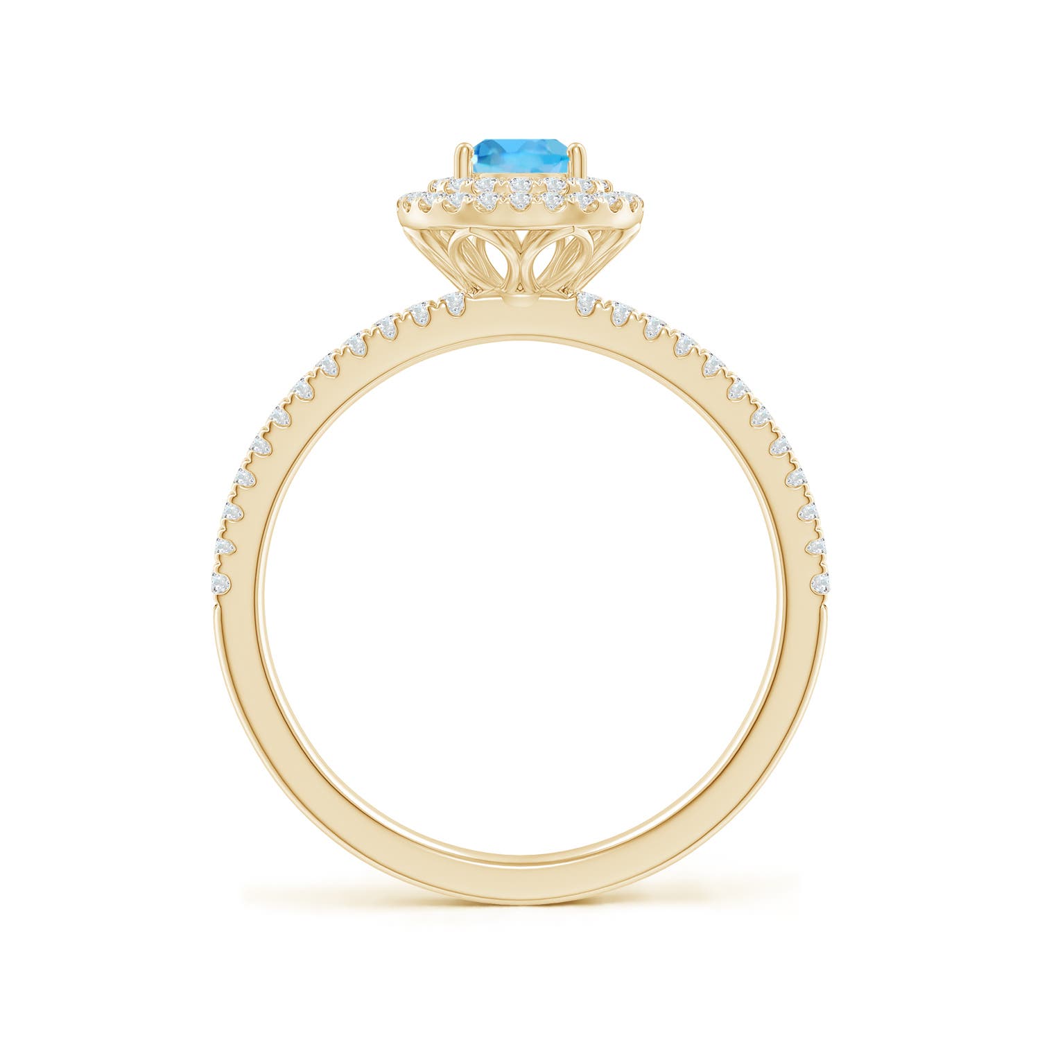 AA - Swiss Blue Topaz / 0.89 CT / 14 KT Yellow Gold