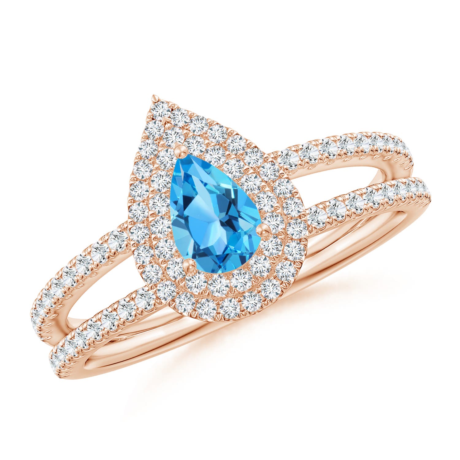 AAA - Swiss Blue Topaz / 0.89 CT / 14 KT Rose Gold