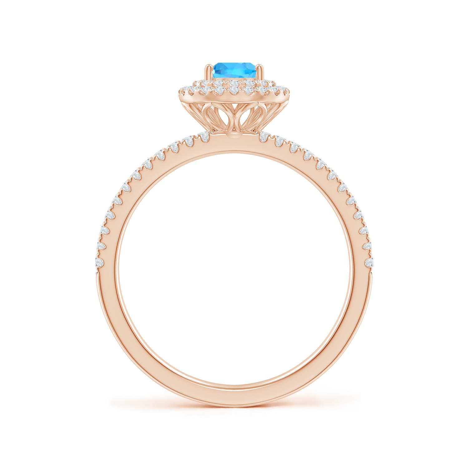 AAA - Swiss Blue Topaz / 0.89 CT / 14 KT Rose Gold