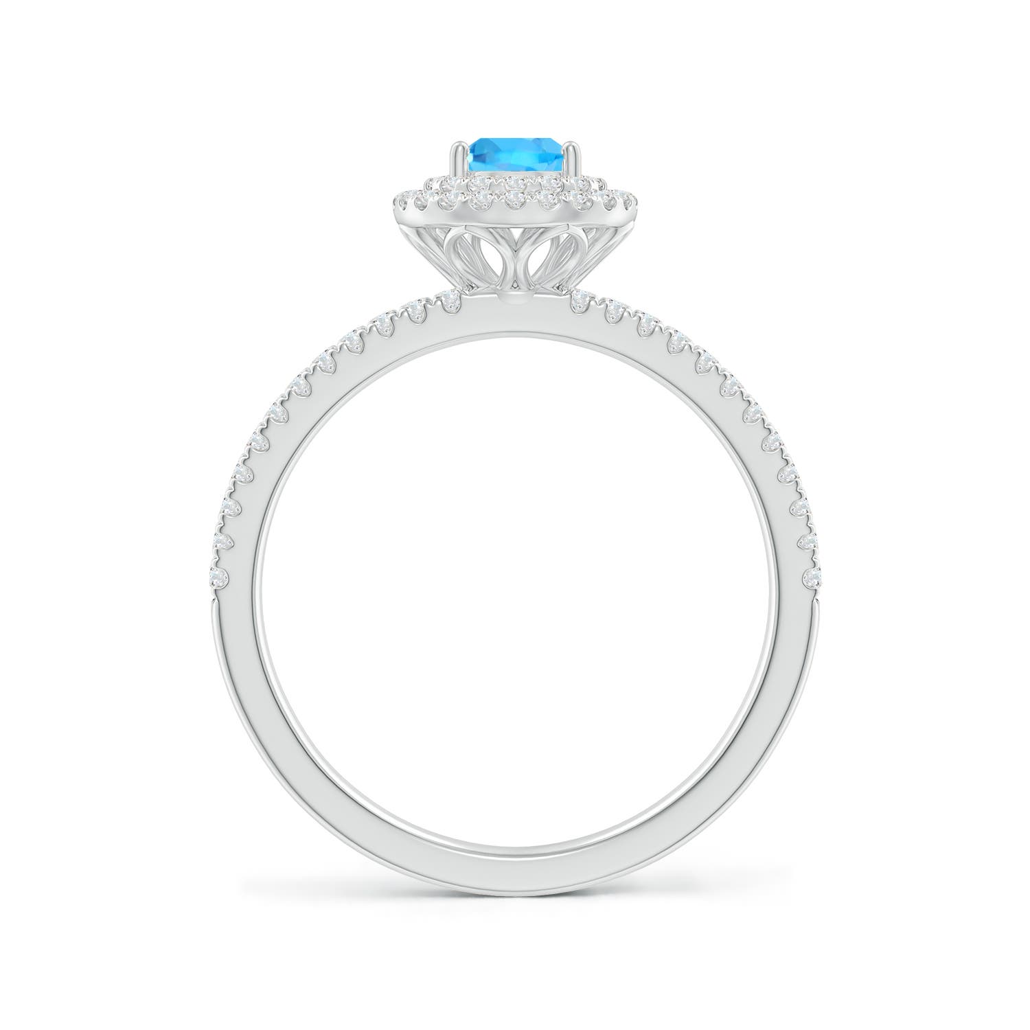 AAA - Swiss Blue Topaz / 0.89 CT / 14 KT White Gold