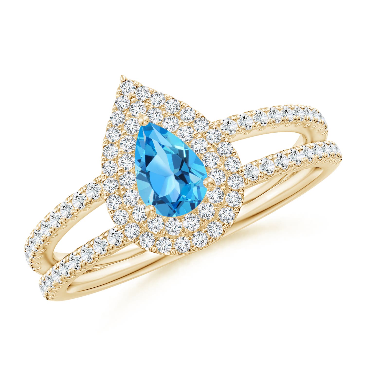 AAA - Swiss Blue Topaz / 0.89 CT / 14 KT Yellow Gold