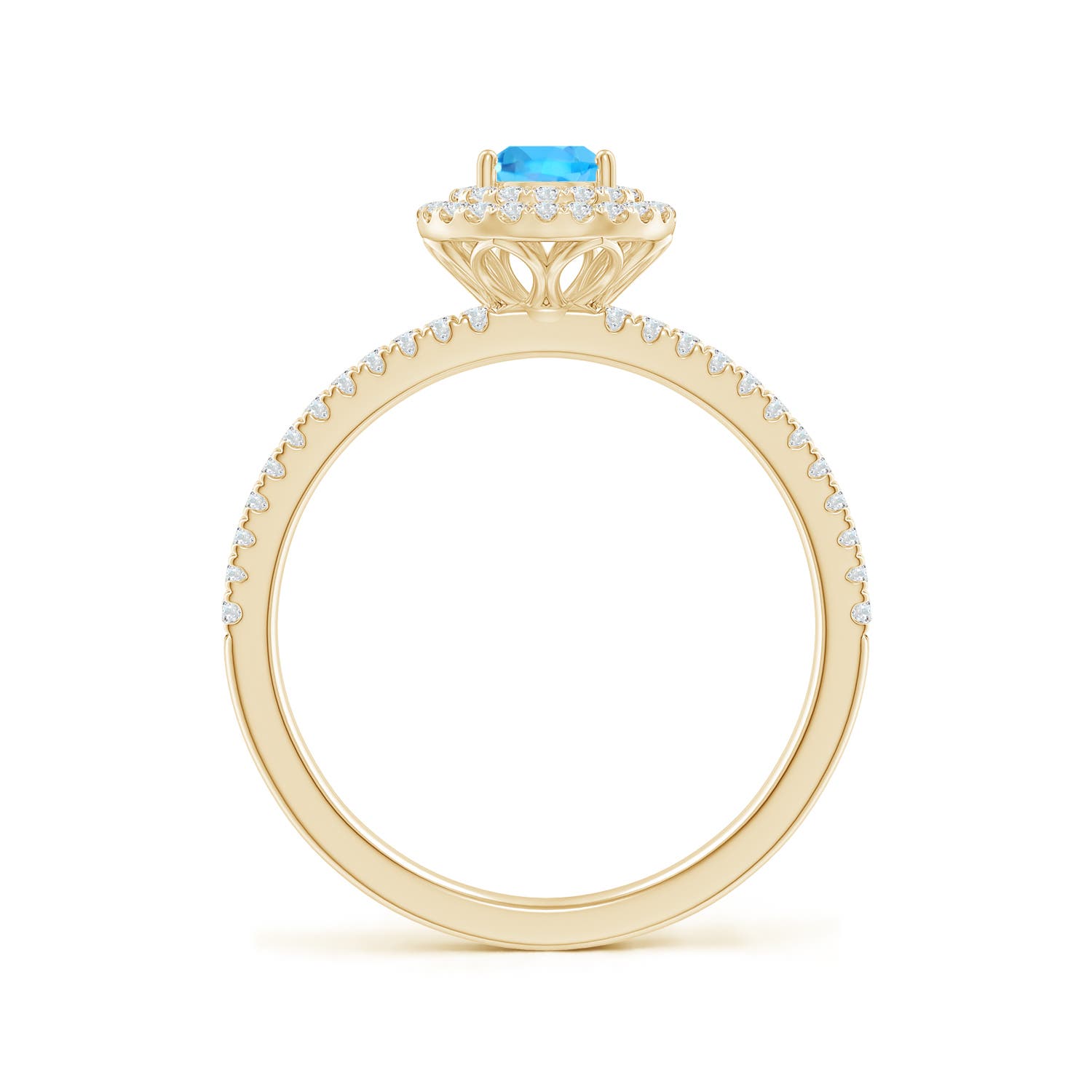 AAA - Swiss Blue Topaz / 0.89 CT / 14 KT Yellow Gold