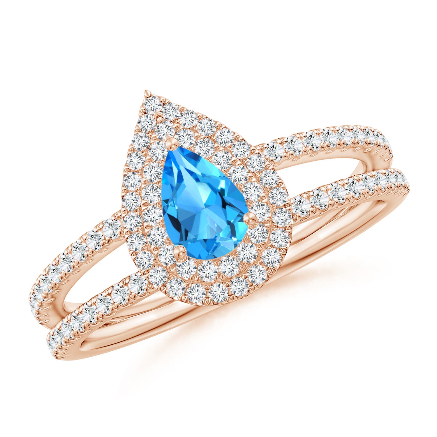 AAAA - Swiss Blue Topaz / 0.89 CT / 14 KT Rose Gold