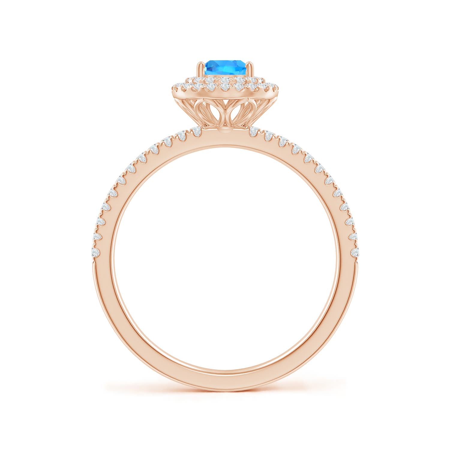 AAAA - Swiss Blue Topaz / 0.89 CT / 14 KT Rose Gold