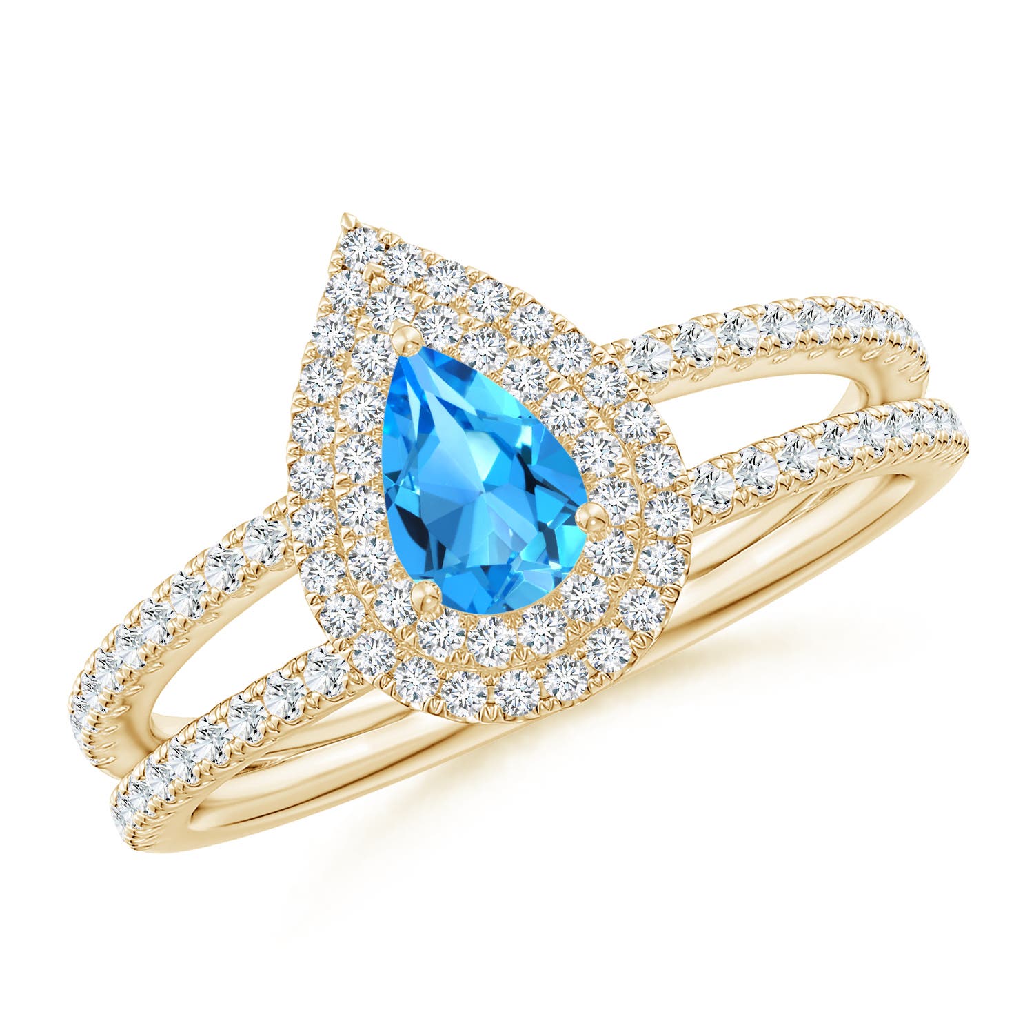 AAAA - Swiss Blue Topaz / 0.89 CT / 14 KT Yellow Gold