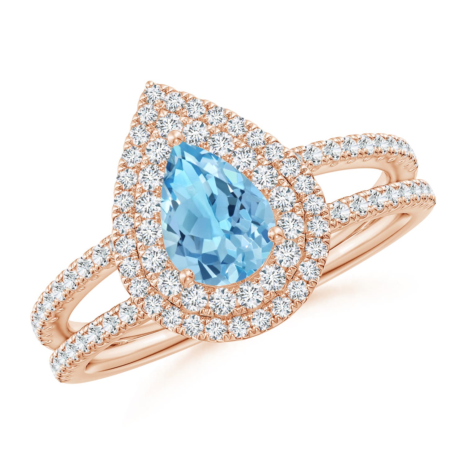 A - Swiss Blue Topaz / 1.22 CT / 14 KT Rose Gold