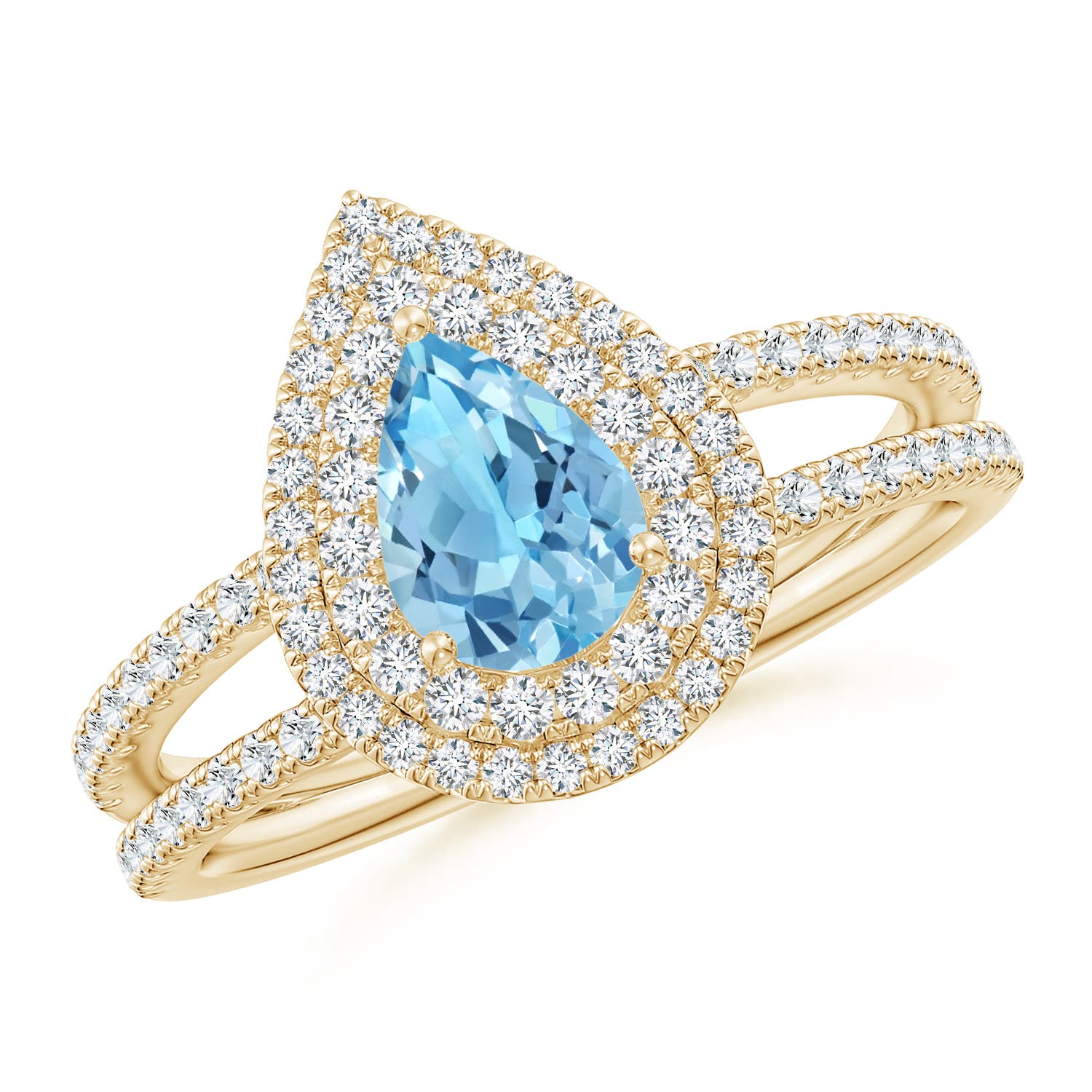 A - Swiss Blue Topaz / 1.22 CT / 14 KT Yellow Gold