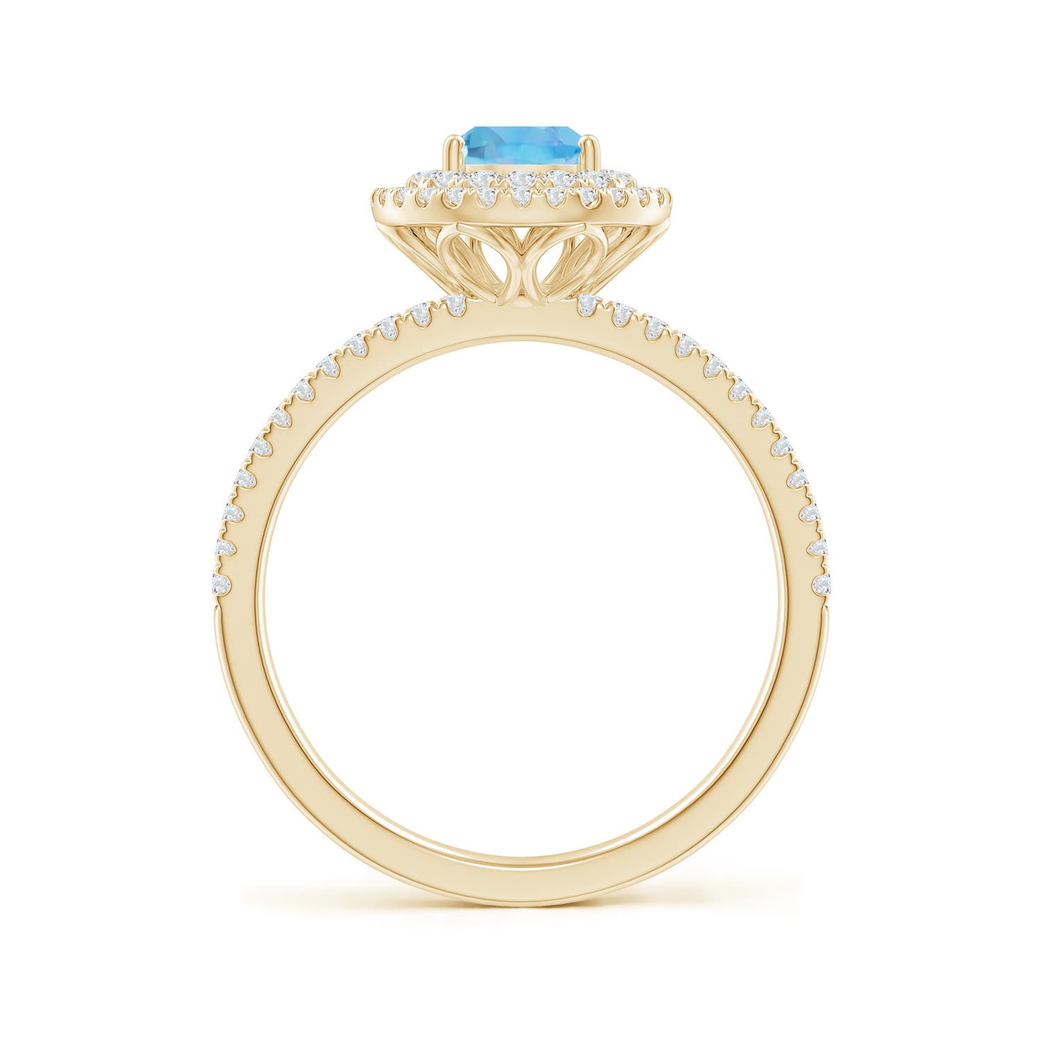 A - Swiss Blue Topaz / 1.22 CT / 14 KT Yellow Gold