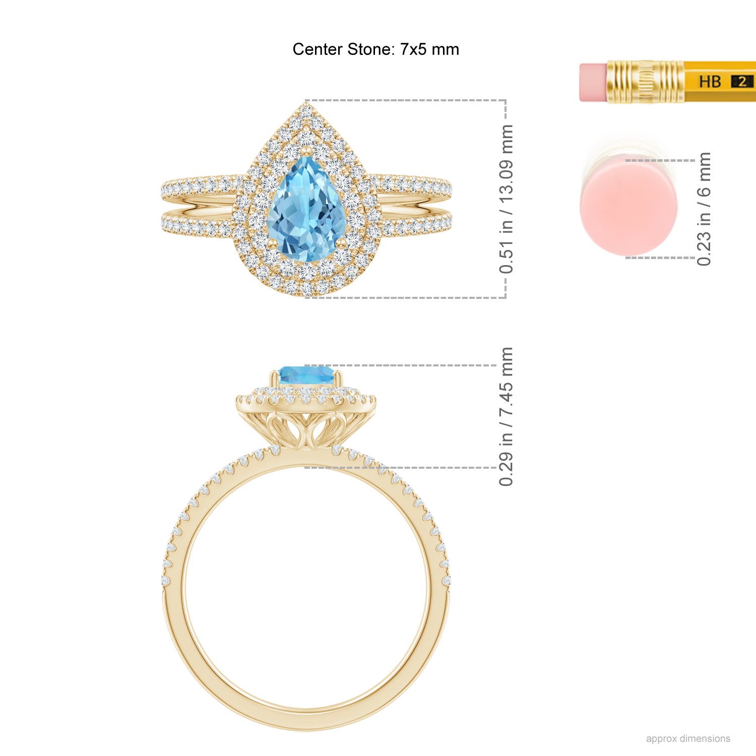 A - Swiss Blue Topaz / 1.22 CT / 14 KT Yellow Gold