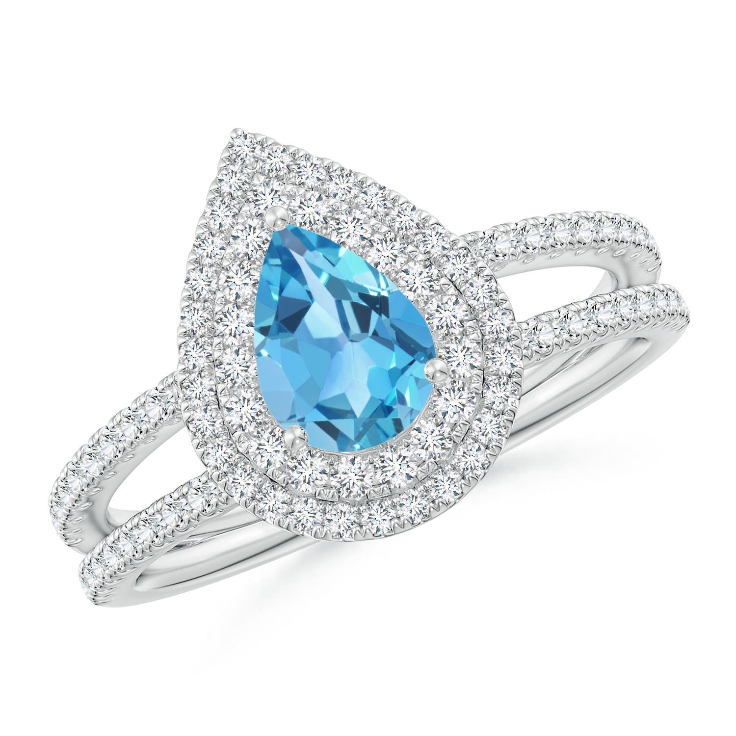 AA - Swiss Blue Topaz / 1.22 CT / 14 KT White Gold